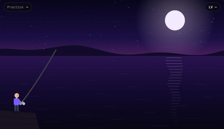 Bobber: a fisherman on a dock at night